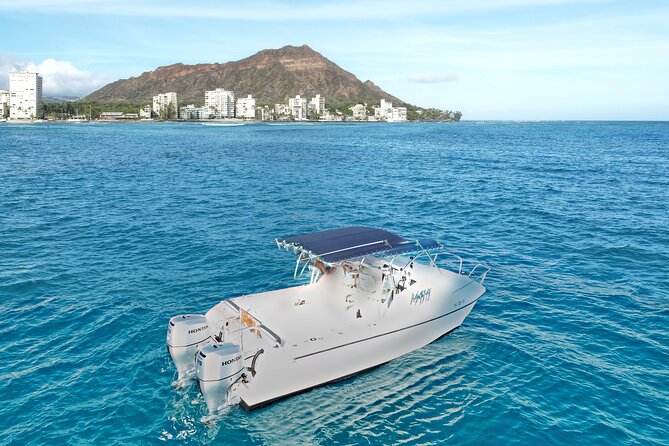 Private Waikiki Boat Charter – Create Your Own Ocean Experience - Bluetooth music, bottled water, and the small comfort wins