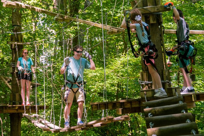 Ziplining and Climbing at The Adventure Park at Virginia Aquarium - Zip line time over Owls Creek: 33 lines and the 315-foot ride
